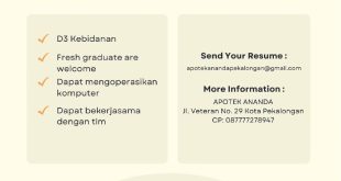 Lowongan Kerja Bidan di Apotek Ananda Pekalongan