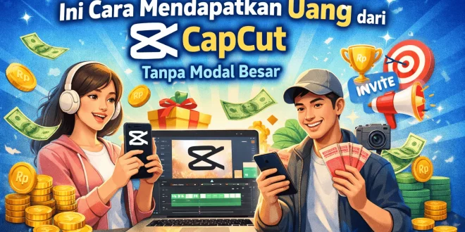 Ilustrasi cara mendapatkan uang dari CapCut melalui event dan monetisasi konten
