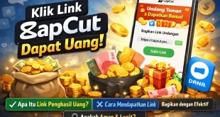 Ilustrasi klik link CapCut dapat uang melalui sistem referral dan event undang teman resmi