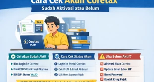 Ilustrasi cara cek akun Coretax DJP sudah aktivasi atau belum melalui login, ciri akun aktif, dan solusi jika belum aktif