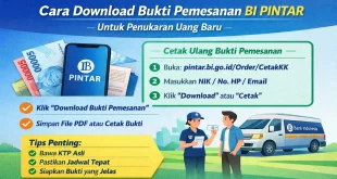 Cara download bukti pemesanan BI Pintar melalui pintar.bi.go.id untuk penukaran uang baru Bank Indonesia