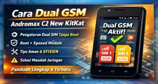 Ilustrasi cara dual gsm andromax c2 new kitkat dengan dua SIM GSM aktif tanpa dan dengan root