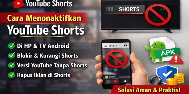 Cara menonaktifkan YouTube Shorts di HP dan TV Android termasuk blokir Shorts, versi YouTube tanpa Shorts, dan pengurangan iklan Shorts