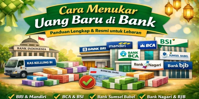 Ilustrasi cara menukar uang baru di bank seperti BI, BRI, Mandiri, BCA, BSI, dan bank daerah menjelang Lebaran