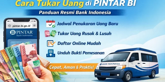 Cara tukar uang di PINTAR BI resmi Bank Indonesia untuk penukaran uang baru dan uang rusak secara online