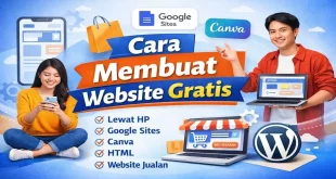 Ilustrasi cara buat website gratis lewat HP menggunakan WordPress dan website builder tanpa laptop