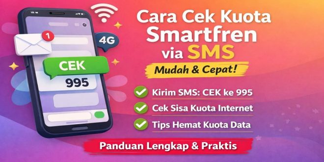 Ilustrasi cara cek kuota Smartfren via SMS dengan mengirim pesan CEK ke 995 untuk mengetahui sisa kuota internet Smartfren.