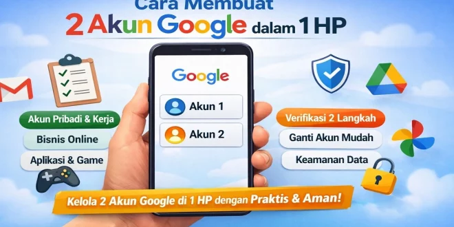 Ilustrasi cara membuat 2 akun Google dalam 1 HP untuk memisahkan akun pribadi dan pekerjaan di smartphone Android