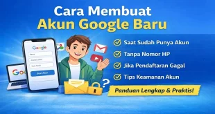 Ilustrasi cara membuat akun Google baru termasuk saat sudah punya akun Google, tanpa nomor HP, dan solusi jika pendaftaran gagal