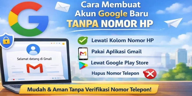 Ilustrasi cara membuat akun Google baru tanpa nomor HP melalui Gmail dan Google Play Store dengan langkah mudah dan aman.