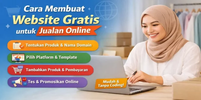 Cara membuat website gratis untuk jualan online dengan memilih platform, domain, template, dan menambahkan produk secara mudah