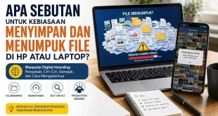 Ilustrasi kebiasaan menyimpan dan menumpuk file di perangkat handphone atau laptop yang dikenal sebagai digital hoarding