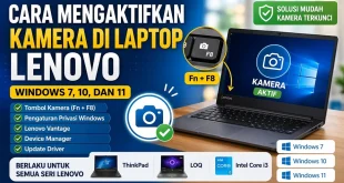 Cara mengaktifkan kamera di laptop Lenovo Windows 7, 10, dan 11 menggunakan tombol Fn F8 dan pengaturan sistem