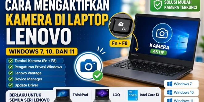 Cara mengaktifkan kamera di laptop Lenovo Windows 7, 10, dan 11 menggunakan tombol Fn F8 dan pengaturan sistem