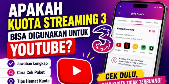 Apakah kuota streaming 3 bisa digunakan untuk YouTube? Panduan cek kuota streaming Tri melalui aplikasi Bima+