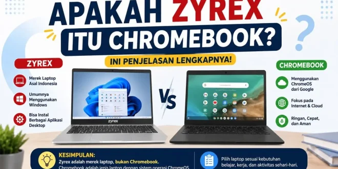 Perbandingan laptop Zyrex dan Chromebook beserta penjelasan perbedaannya