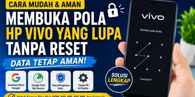 Ilustrasi cara membuka pola HP Vivo yang lupa tanpa reset tanpa menghapus data