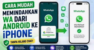 Ilustrasi cara memindahkan WhatsApp dari Android ke iPhone tanpa hilang chat menggunakan Move to iOS