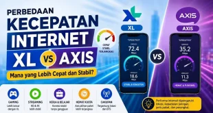 Perbedaan kecepatan internet XL dan Axis berdasarkan kestabilan jaringan dan performa download upload
