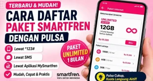 Cara daftar paket Smartfren dengan pulsa melalui kode *123#, SMS, dan aplikasi MySmartfren.