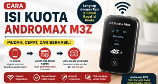 Panduan cara isi kuota Andromax M3Z menggunakan pulsa atau voucher Smartfren melalui halaman admin modem.