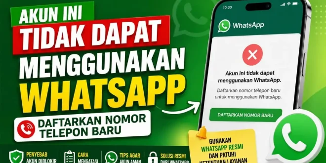 Ilustrasi akun ini tidak dapat menggunakan WhatsApp daftarkan nomor telepon baru beserta cara mengatasi akun WA yang diblokir.