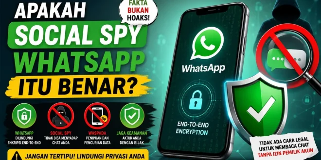 Ilustrasi apakah Social Spy WhatsApp itu benar beserta fakta bahwa layanan tersebut tidak dapat menyadap chat WhatsApp karena dilindungi enkripsi end-to-end.