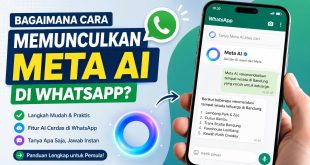Ilustrasi cara memunculkan Meta AI di WhatsApp menggunakan aplikasi versi terbaru di Android dan iPhone.