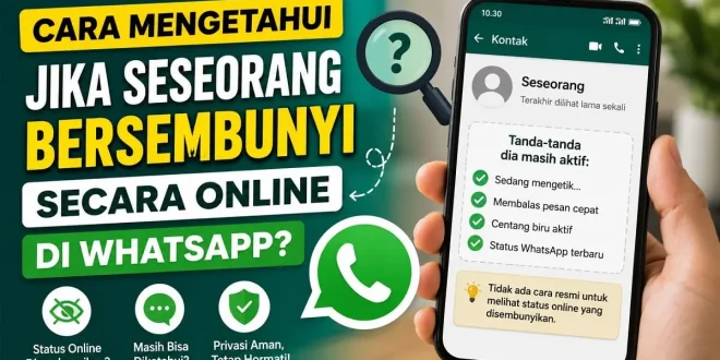Ilustrasi cara mengetahui jika seseorang bersembunyi secara online di WhatsApp melalui fitur privasi dan indikator aktivitas.