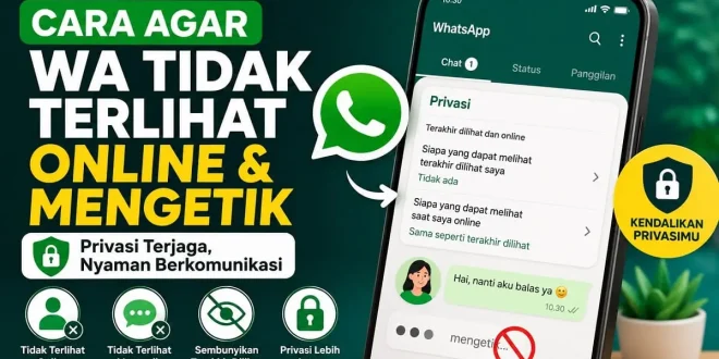 Ilustrasi cara agar WA tidak terlihat online dan mengetik menggunakan pengaturan privasi WhatsApp.