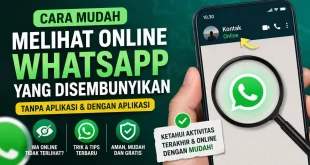 Ilustrasi cara melihat online WhatsApp yang disembunyikan tanpa aplikasi dan informasi aplikasi cek online WA gratis.