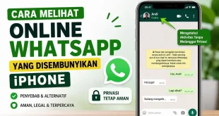 Ilustrasi cara melihat online WhatsApp yang disembunyikan di iPhone beserta penjelasan fitur privasi dan alternatif yang aman.