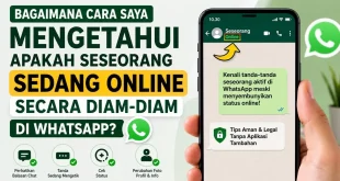 Ilustrasi cara mengetahui apakah seseorang sedang online secara diam-diam di WhatsApp tanpa menggunakan aplikasi tambahan.