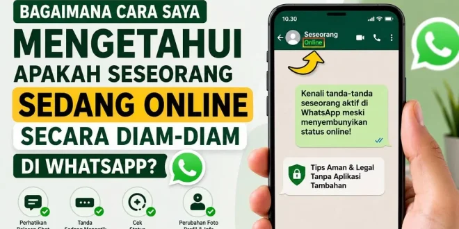 Ilustrasi cara mengetahui apakah seseorang sedang online secara diam-diam di WhatsApp tanpa menggunakan aplikasi tambahan.