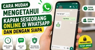 Ilustrasi cara mudah mengetahui kapan seseorang online di WhatsApp dan penjelasan mengenai status online, Last Seen, serta batasan privasi WhatsApp.