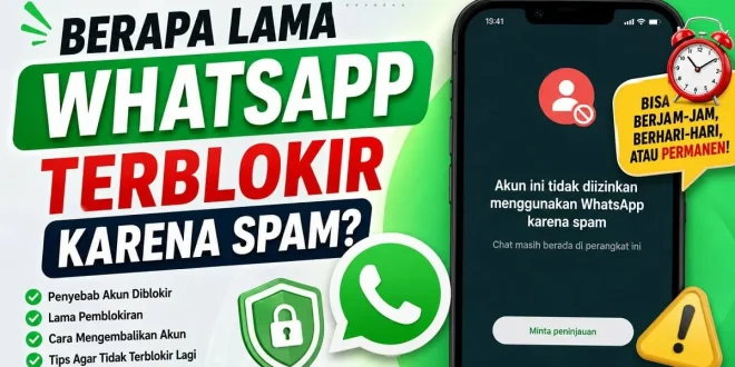 Ilustrasi berapa lama WhatsApp terblokir karena spam beserta penyebab, cara mengembalikan akun, dan tips agar tidak diblokir lagi.
