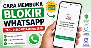 Ilustrasi cara membuka blokir WhatsApp yang diblokir karena spam menggunakan fitur Minta Peninjauan pada aplikasi WhatsApp resmi.