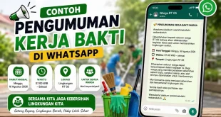 Contoh pengumuman kerja bakti di WhatsApp untuk warga