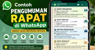 Contoh pengumuman rapat di WhatsApp untuk organisasi, sekolah, perusahaan, dan RT