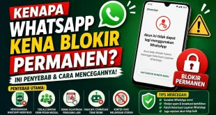 Ilustrasi penyebab WhatsApp kena blokir permanen beserta cara mencegah akun diblokir oleh WhatsApp.
