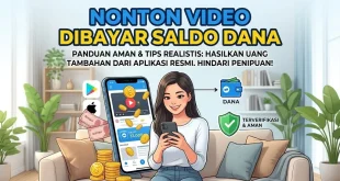 Ilustrasi panduan aman nonton video dibayar saldo dana dari aplikasi resmi