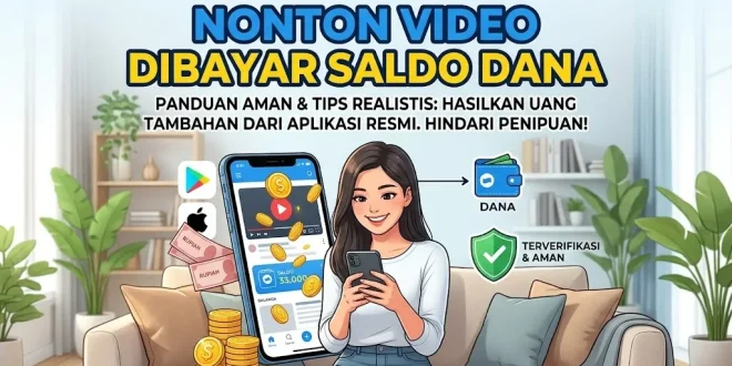 Ilustrasi panduan aman nonton video dibayar saldo dana dari aplikasi resmi
